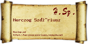 Herczog Szíriusz névjegykártya