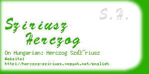 sziriusz herczog business card